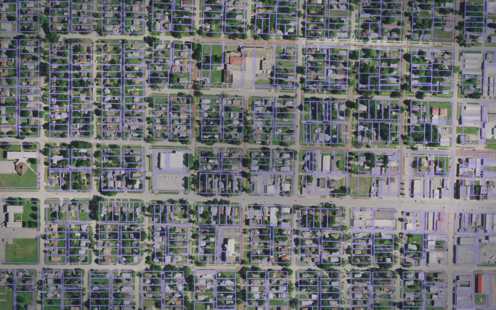 Parcel boundaries over aerial imagery of Kay County, Oklahoma