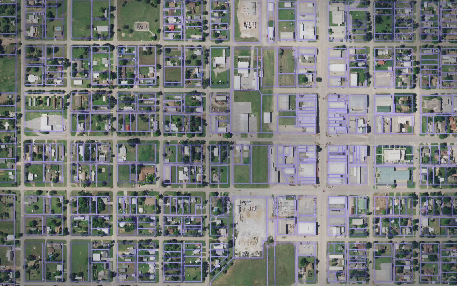 Parcel boundaries over aerial imagery of Major County, Oklahoma