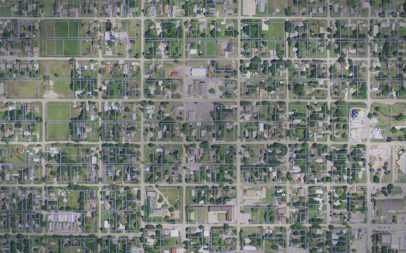 Parcel boundaries over aerial imagery of Murray County, Oklahoma