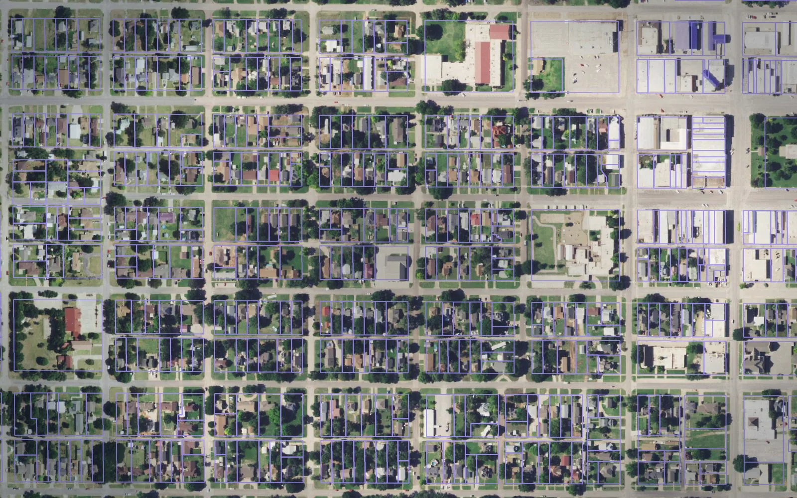 Parcel boundaries over aerial imagery of Woods County, Oklahoma