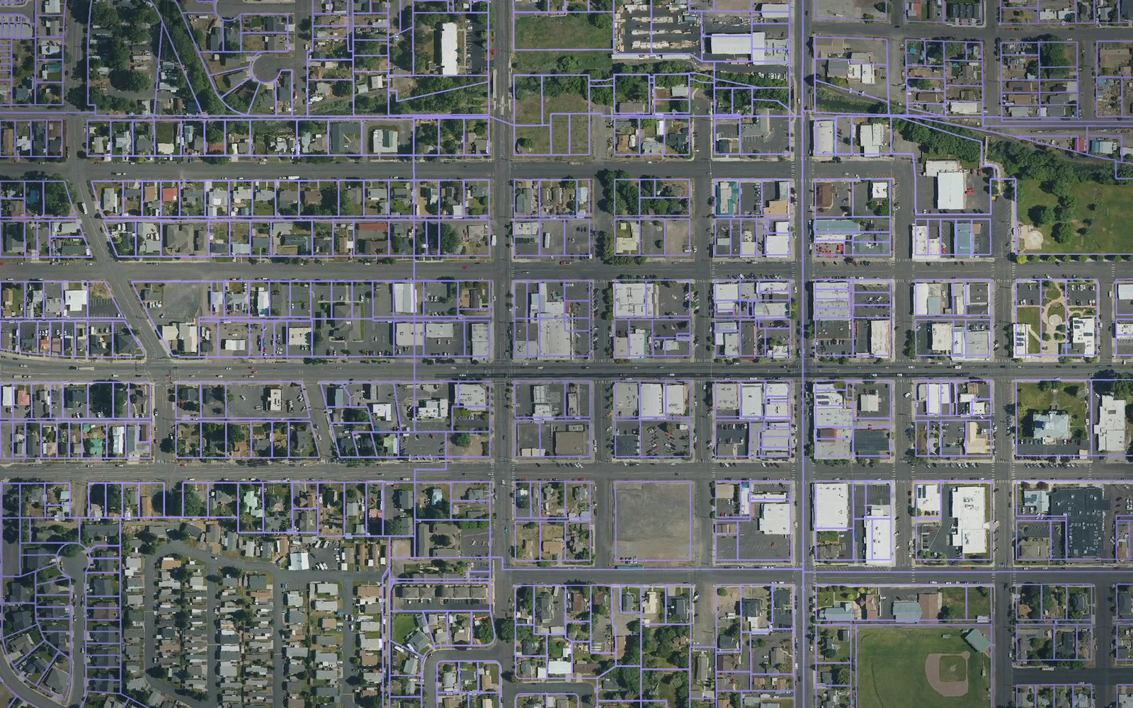 Parcel boundaries over aerial imagery of Crook County, Oregon