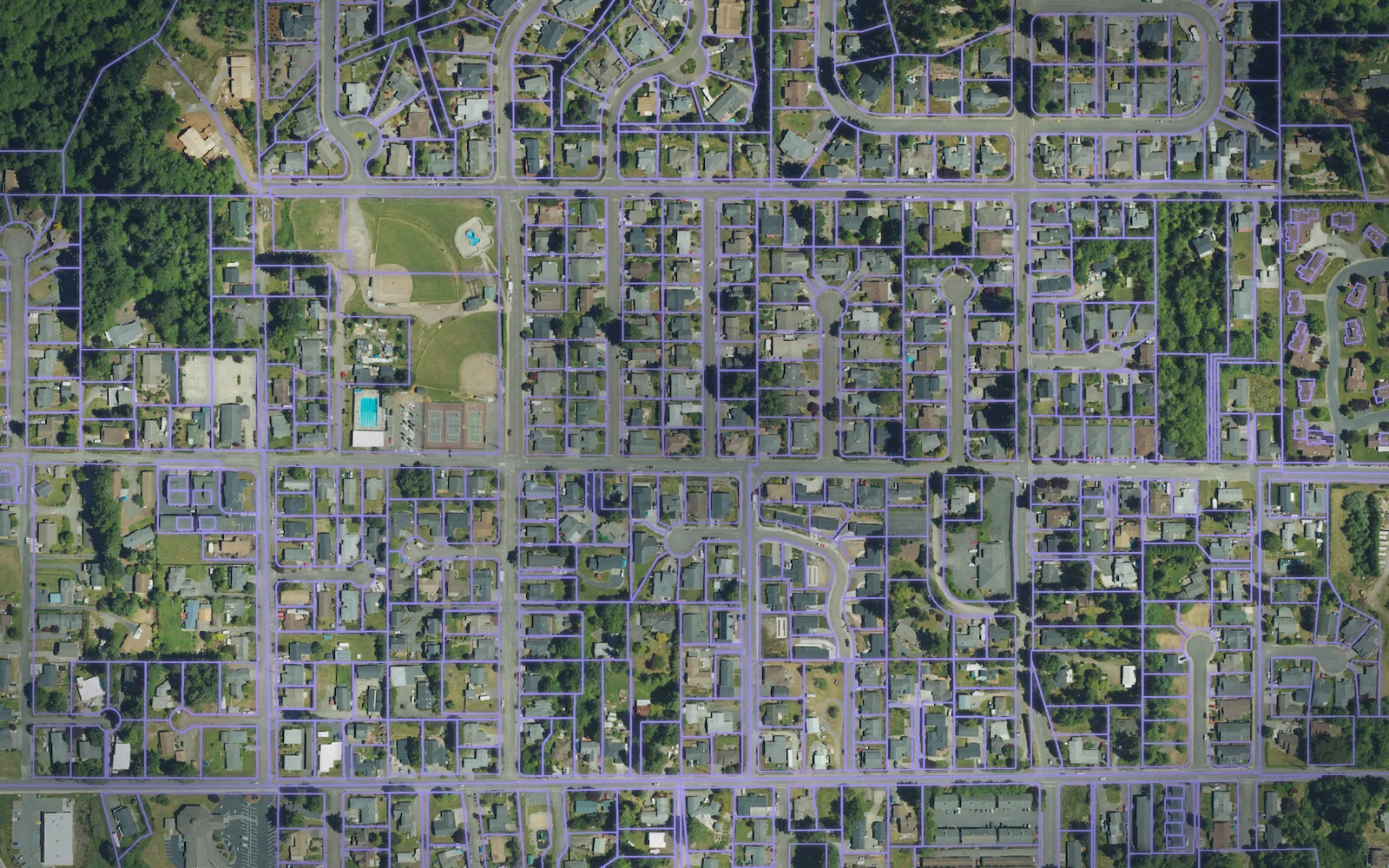 Parcel boundaries over aerial imagery of Curry County, Oregon