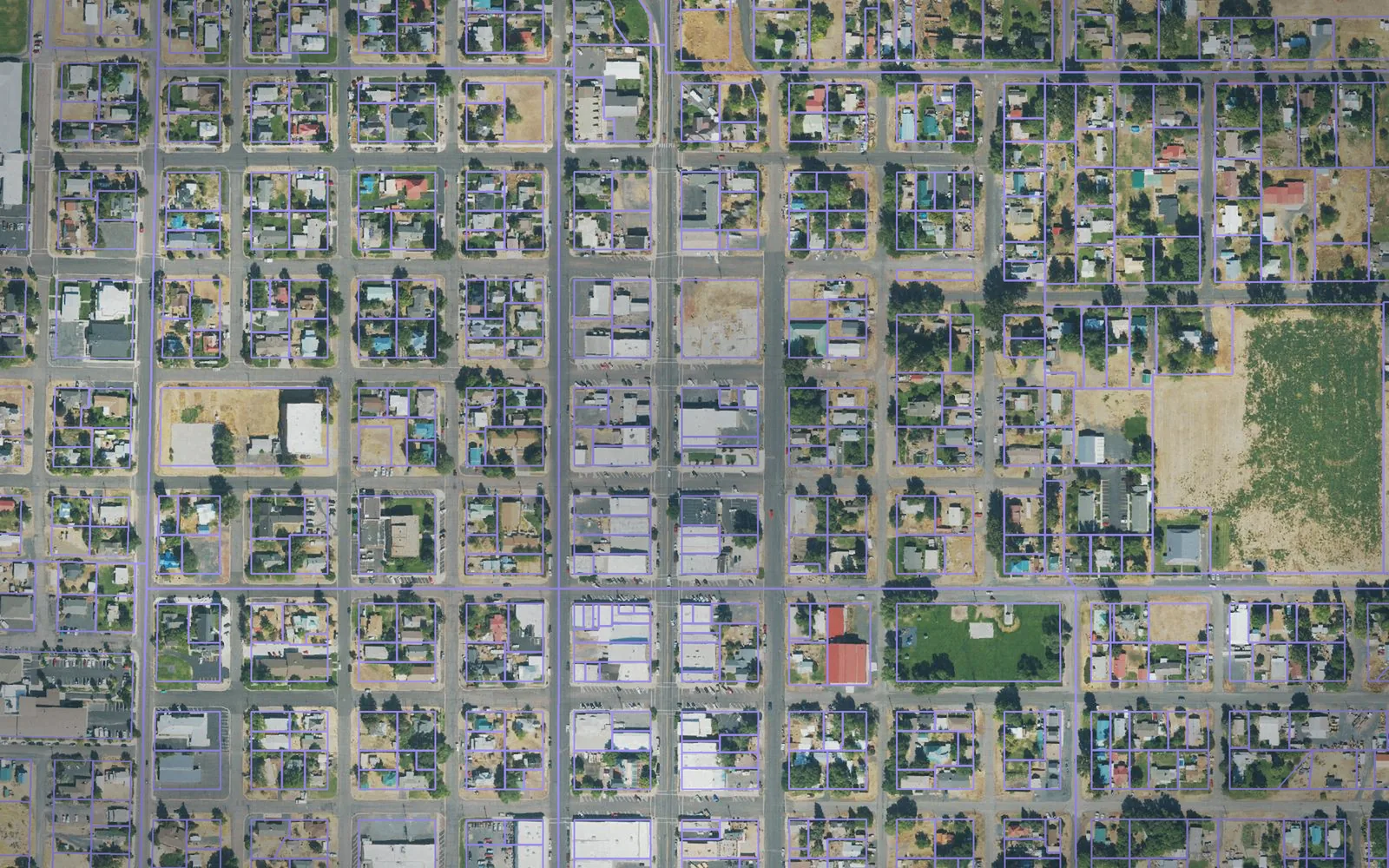 Parcel boundaries over aerial imagery of Harney County, Oregon
