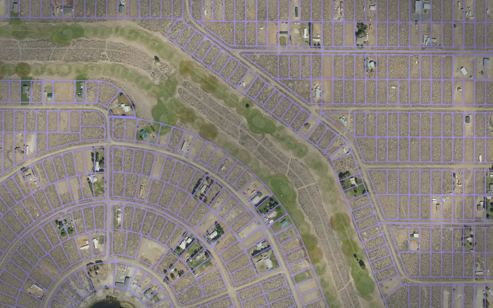 Parcel boundaries over aerial imagery of Lake County, Oregon