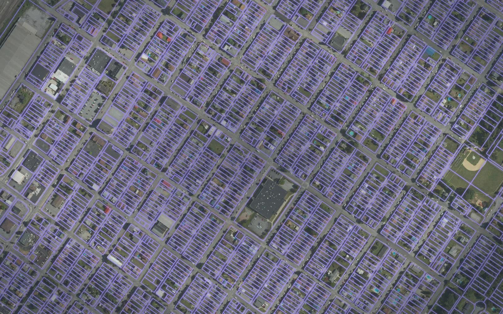 Parcel boundaries over aerial imagery of Blair County, Pennsylvania
