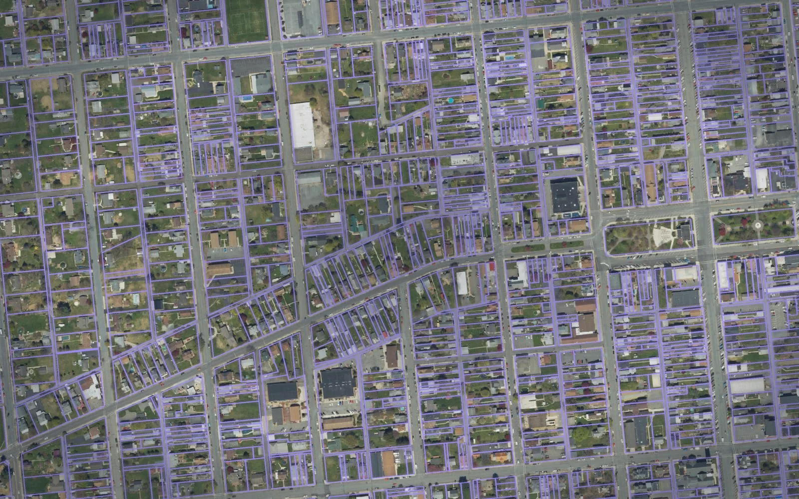 Parcel boundaries over aerial imagery of Carbon County, Pennsylvania