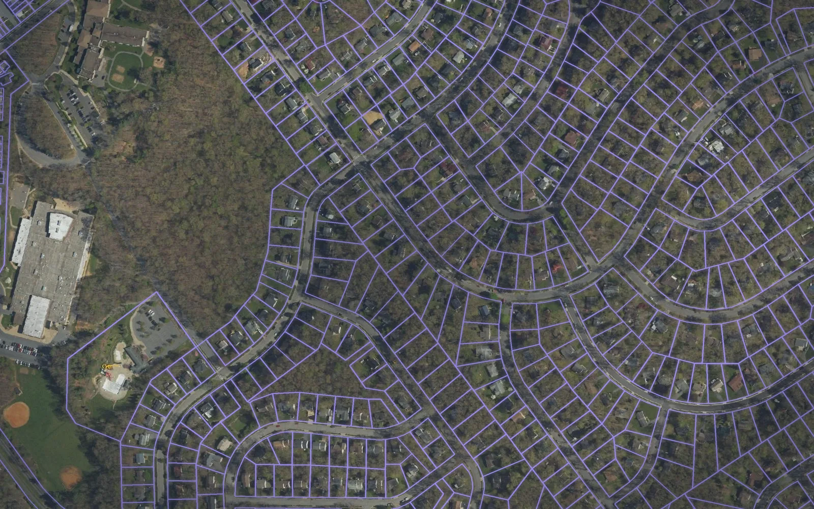 Parcel boundaries over aerial imagery of Centre County, Pennsylvania