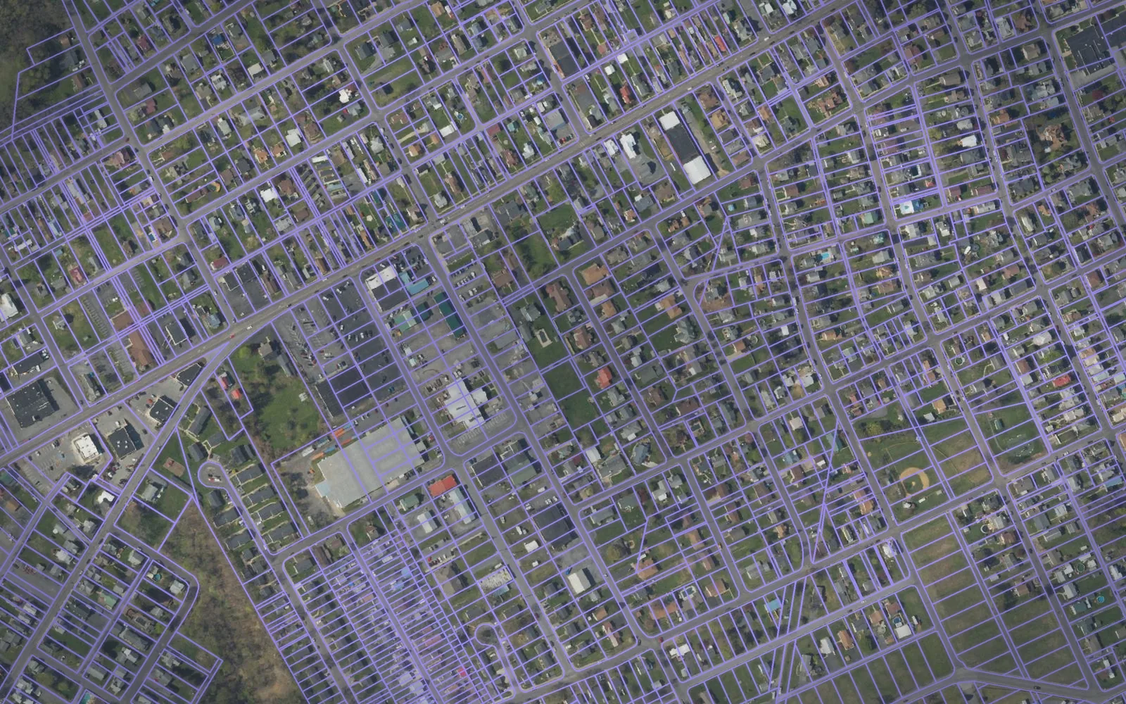 Parcel boundaries over aerial imagery of Clinton County, Pennsylvania
