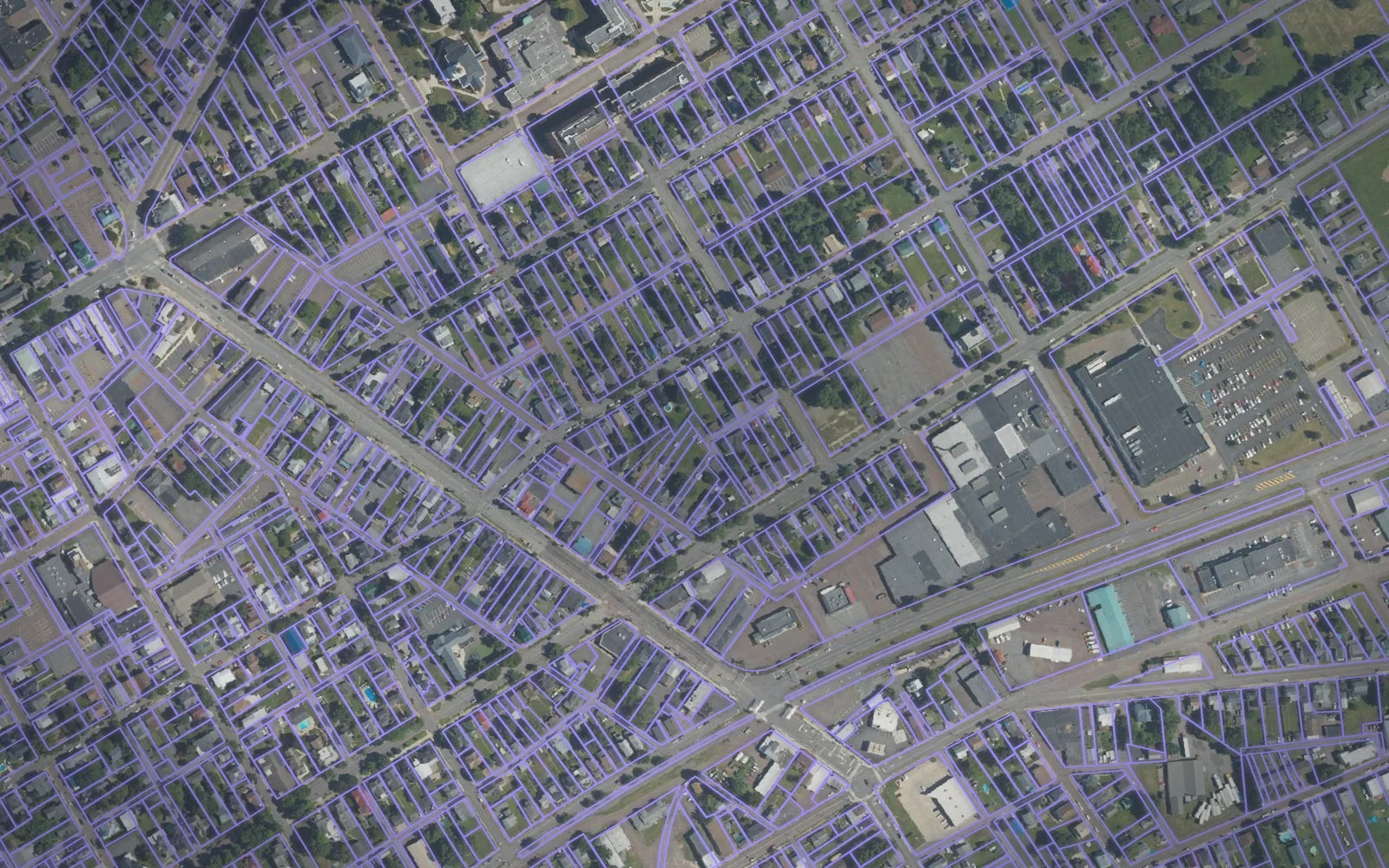 Parcel boundaries over aerial imagery of Columbia County, Pennsylvania