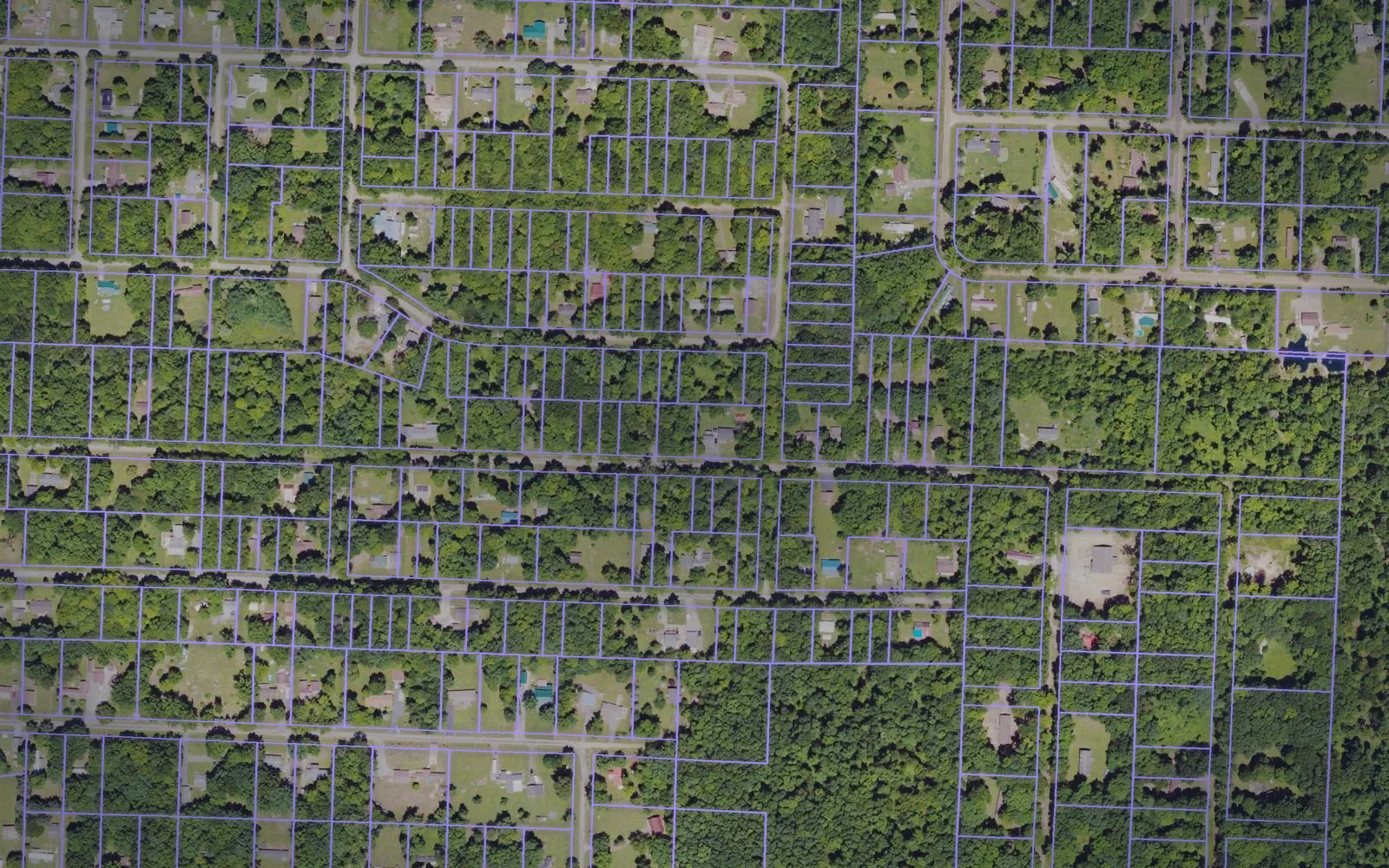Parcel boundaries over aerial imagery of Crawford County, Pennsylvania