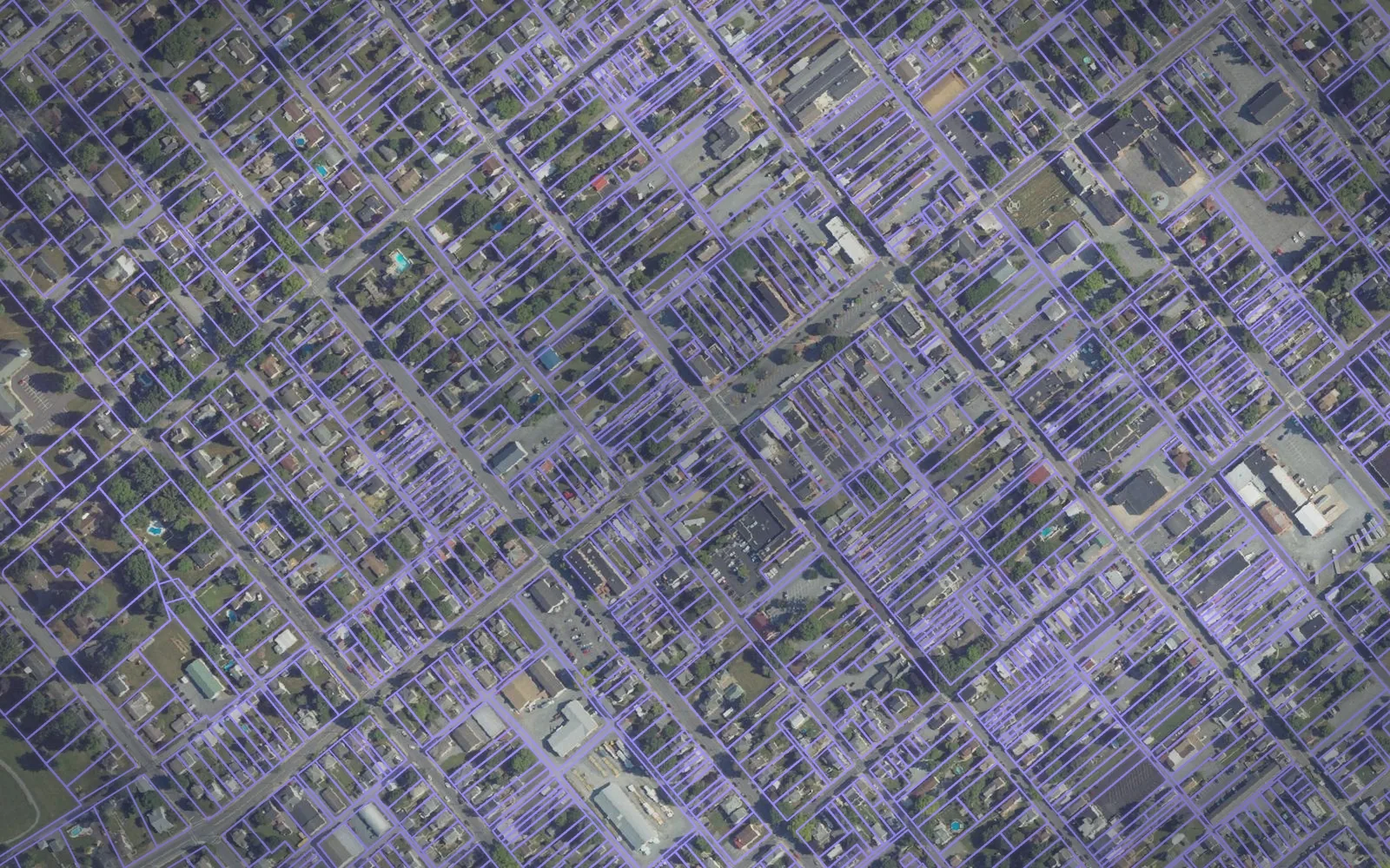 Parcel boundaries over aerial imagery of Lancaster County, Pennsylvania