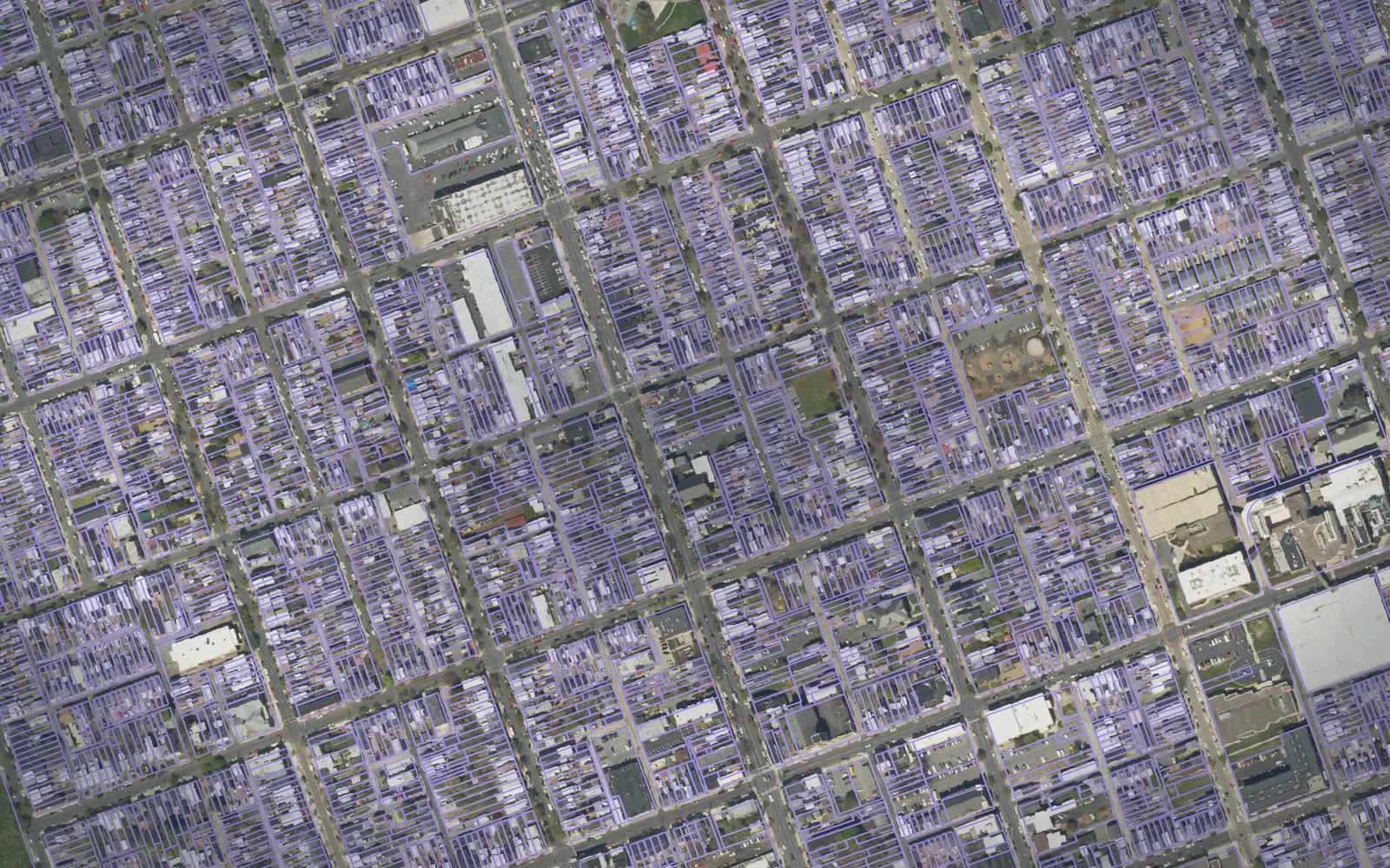 Parcel boundaries over aerial imagery of Lehigh County, Pennsylvania