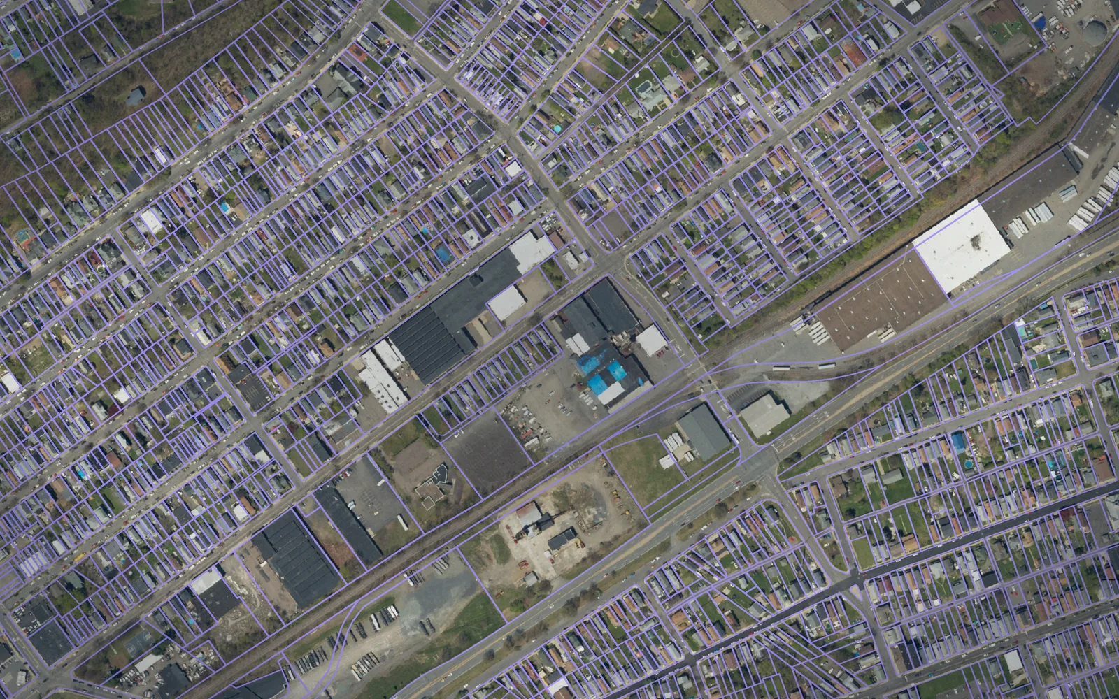 Parcel boundaries over aerial imagery of Luzerne County, Pennsylvania