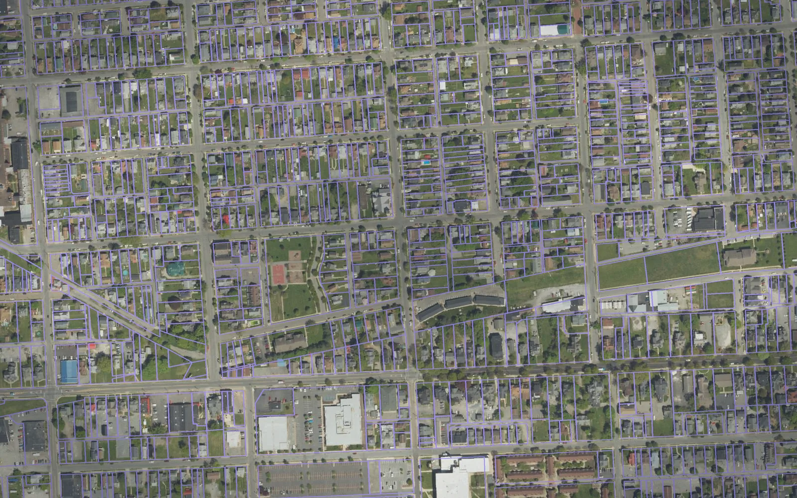 Parcel boundaries over aerial imagery of Lycoming County, Pennsylvania