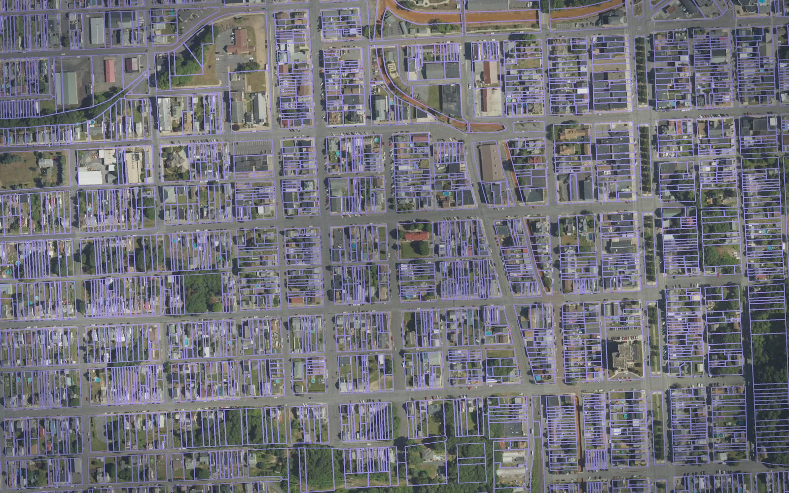 Parcel boundaries over aerial imagery of Northumberland County, Pennsylvania