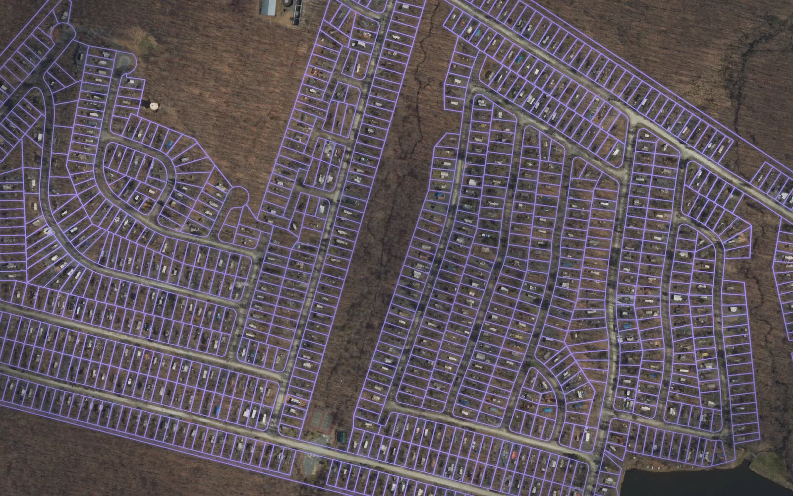 Parcel boundaries over aerial imagery of Pike County, Pennsylvania