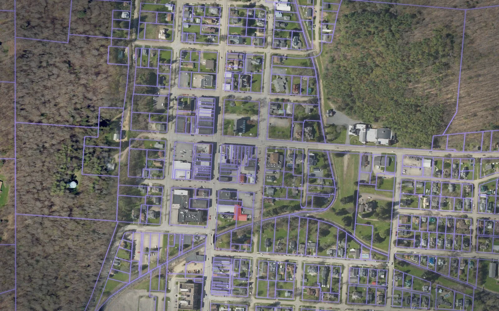 Parcel boundaries over aerial imagery of Potter County, Pennsylvania