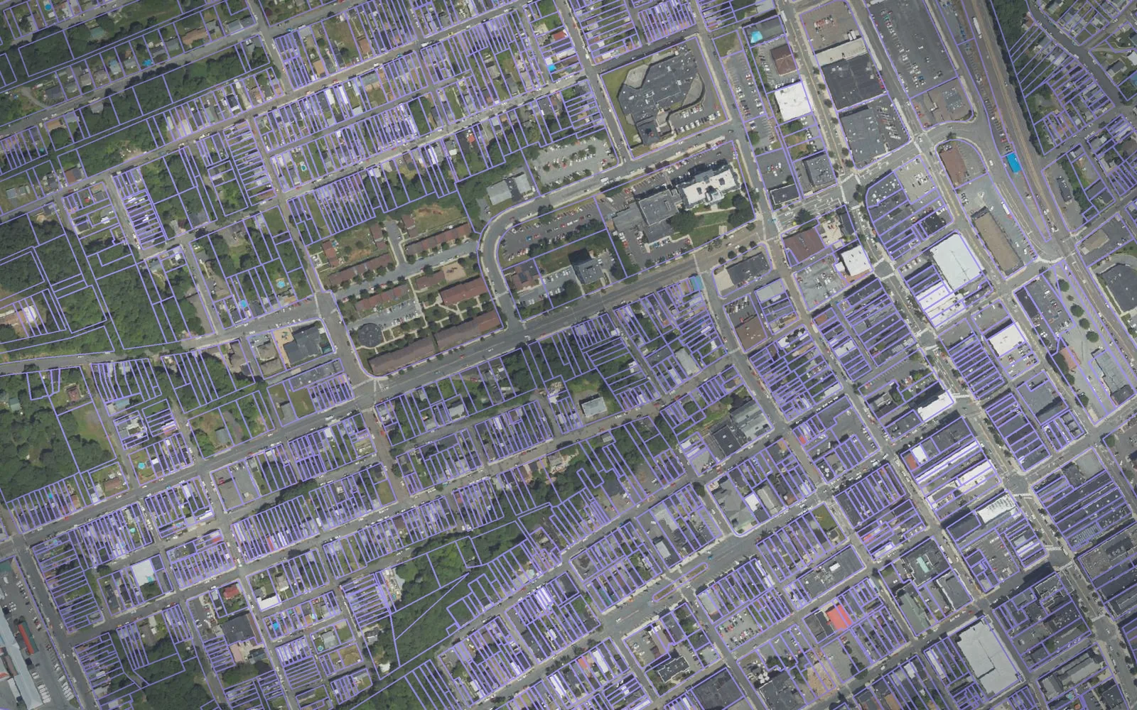 Parcel boundaries over aerial imagery of Schuylkill County, Pennsylvania