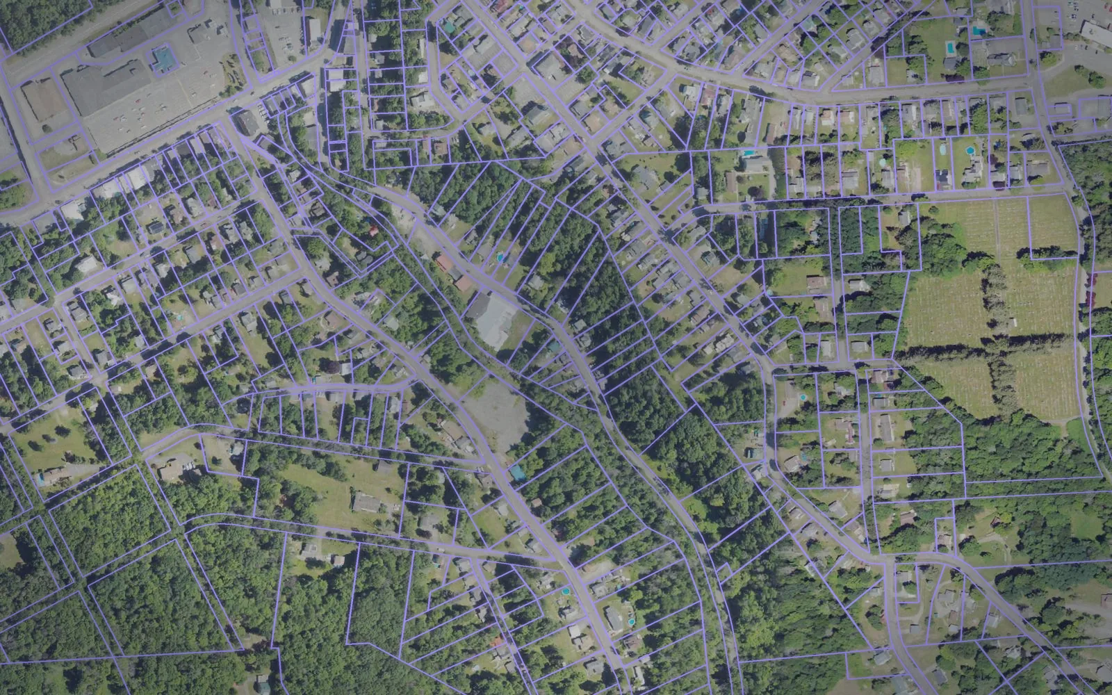 Parcel boundaries over aerial imagery of Susquehanna County, Pennsylvania