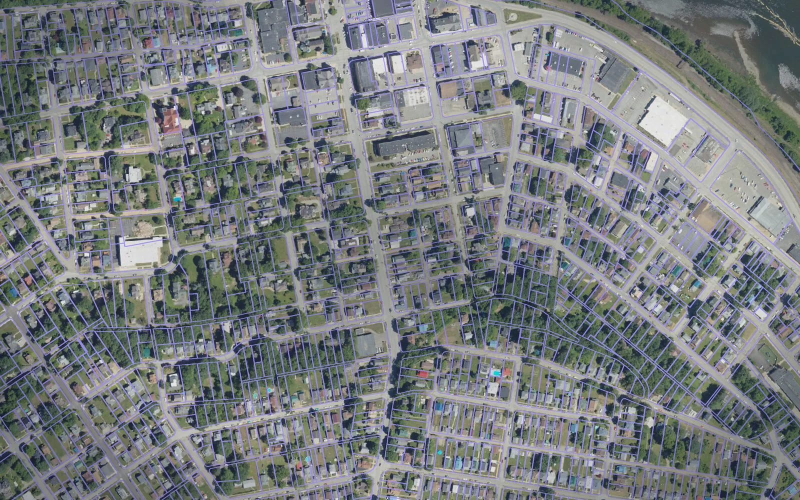 Parcel boundaries over aerial imagery of Venango County, Pennsylvania
