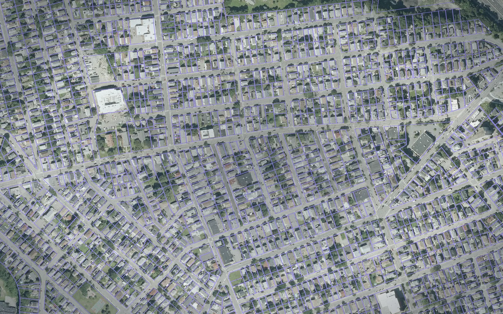 Parcel boundaries over aerial imagery of Providence County, Rhode Island