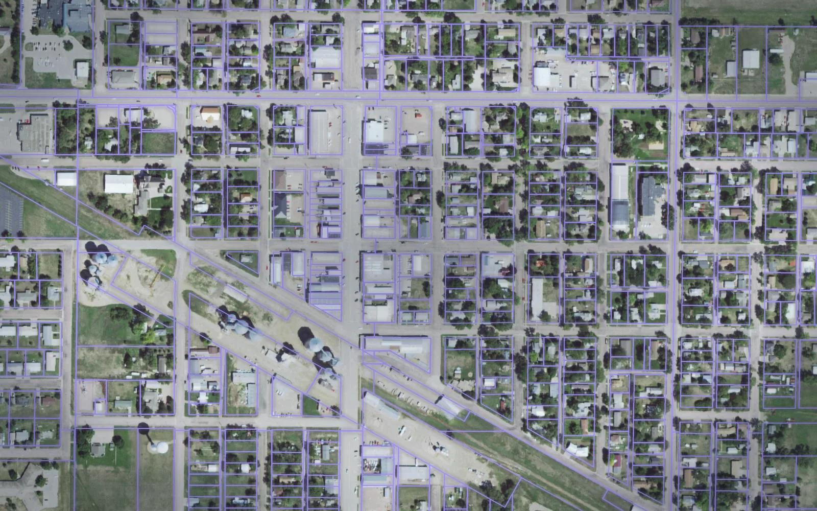 Parcel boundaries over aerial imagery of Charles Mix County, South Dakota