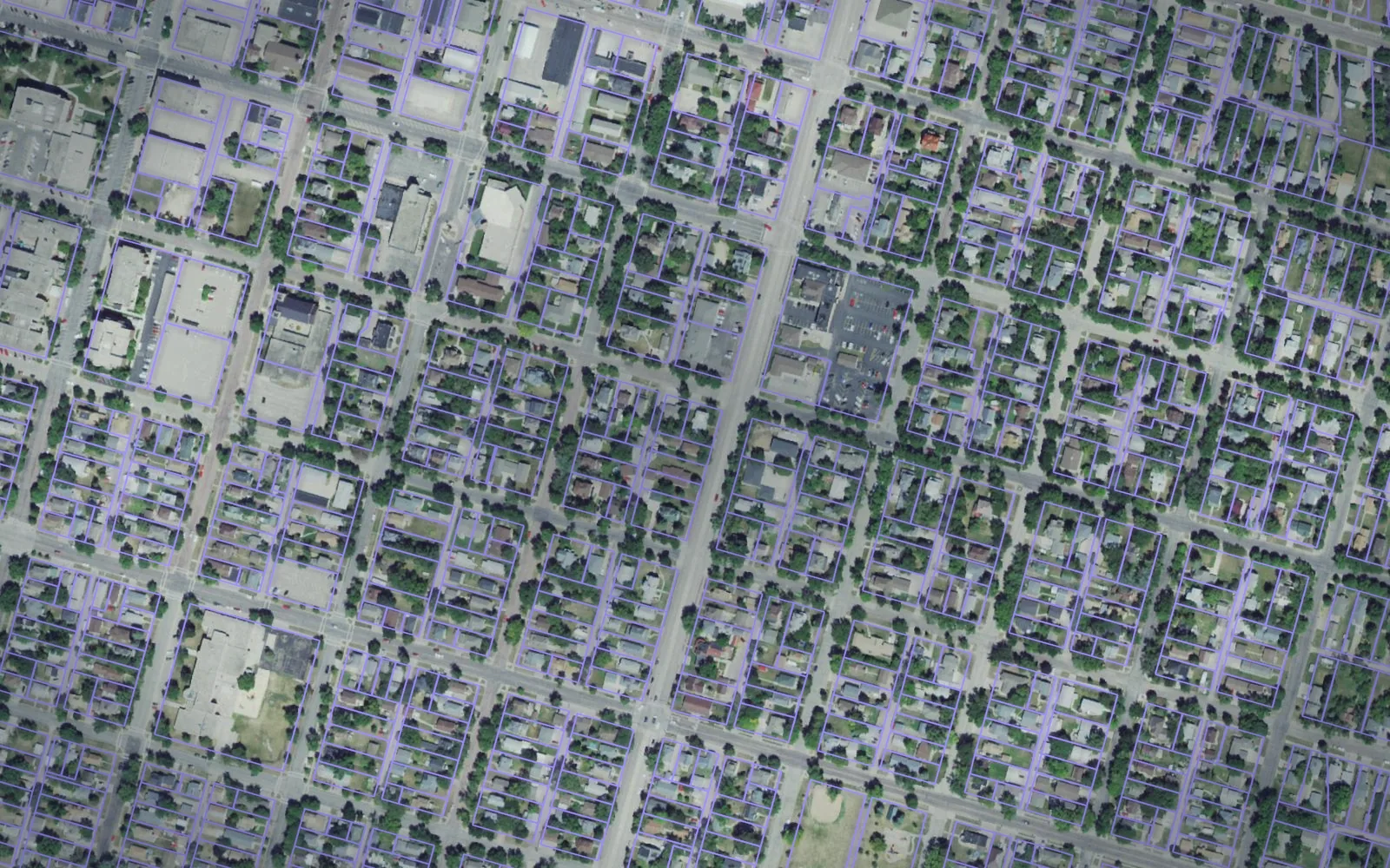 Parcel boundaries over aerial imagery of Codington County, South Dakota
