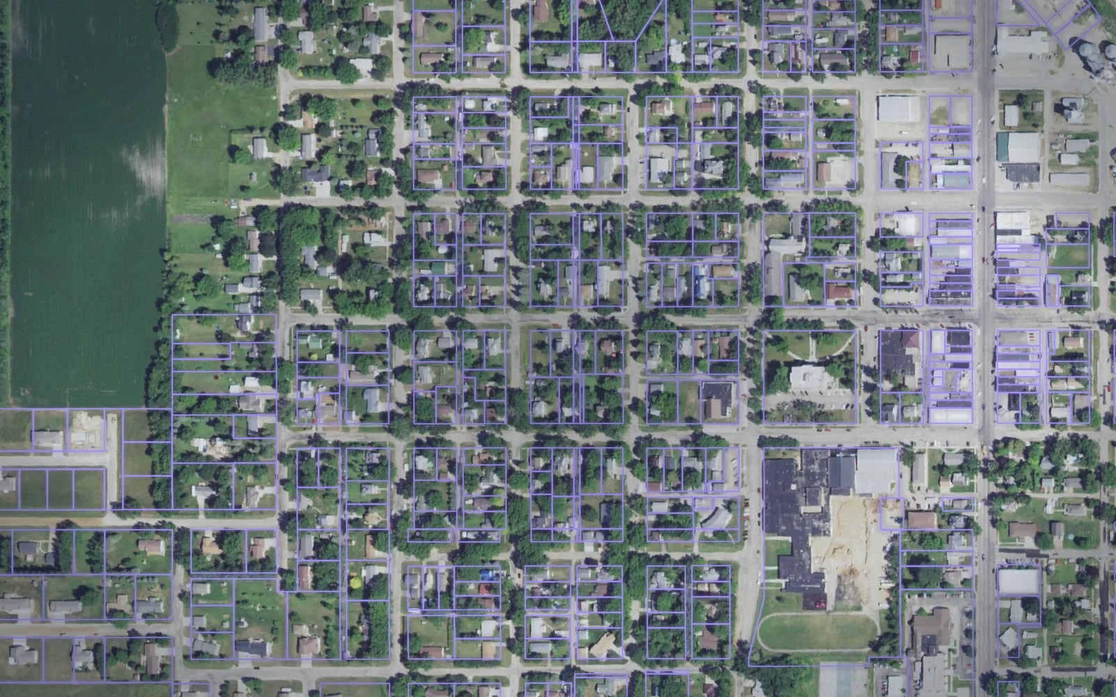 Parcel boundaries over aerial imagery of Deuel County, South Dakota