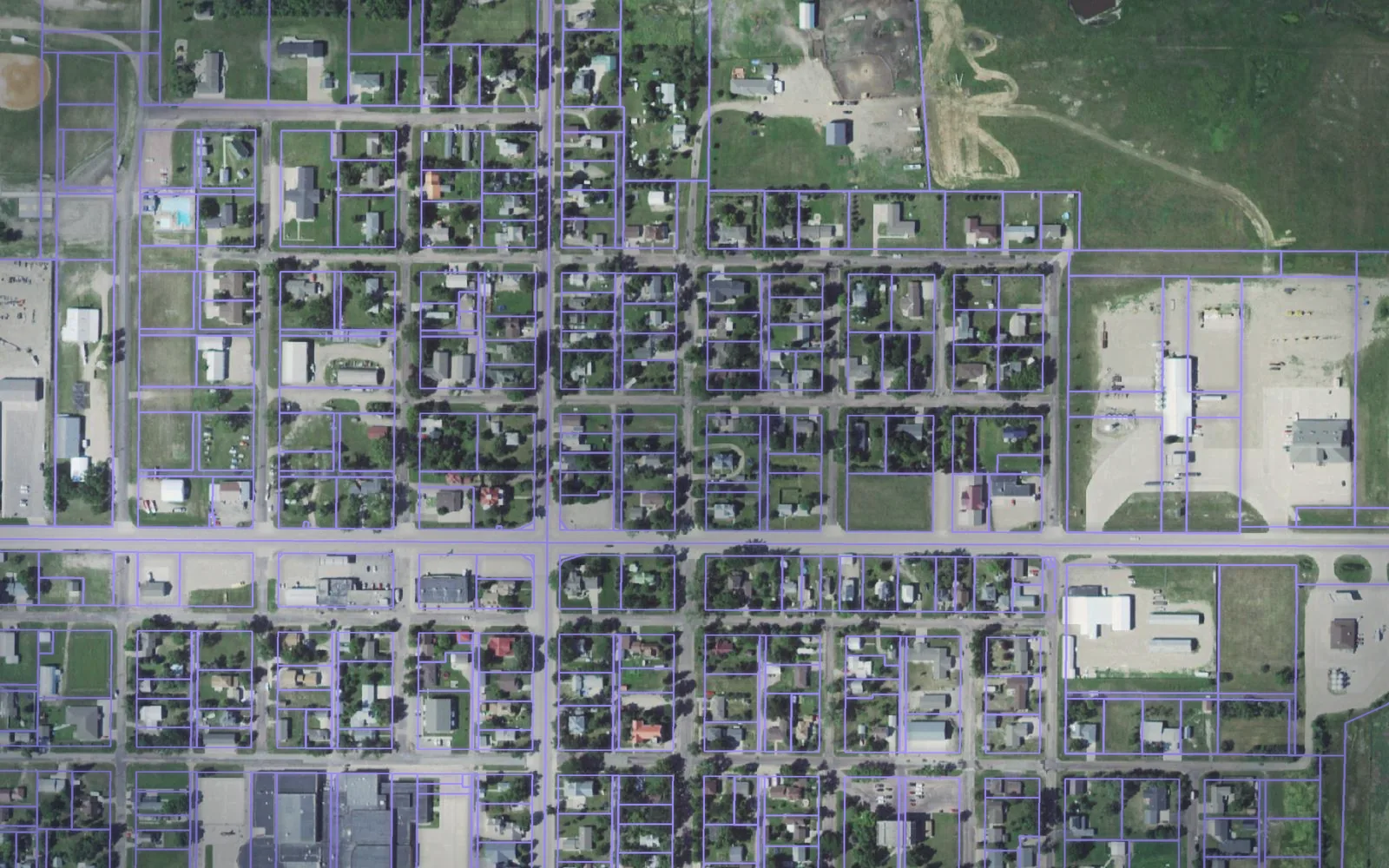 Parcel boundaries over aerial imagery of Edmunds County, South Dakota