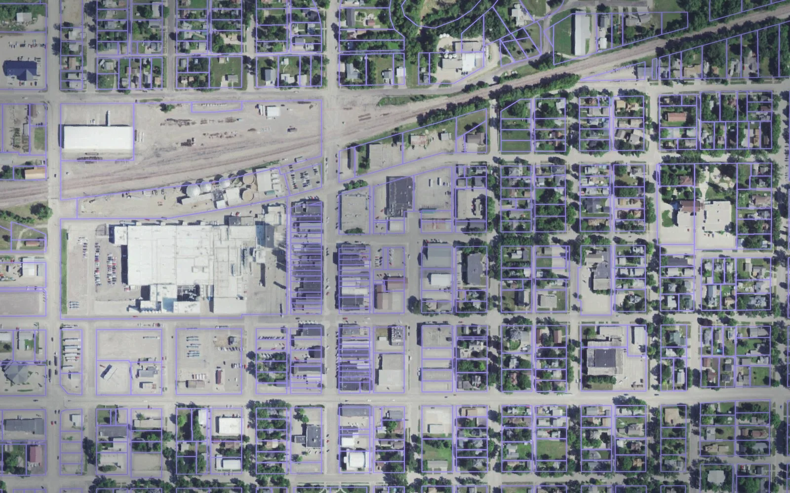 Parcel boundaries over aerial imagery of Grant County, South Dakota