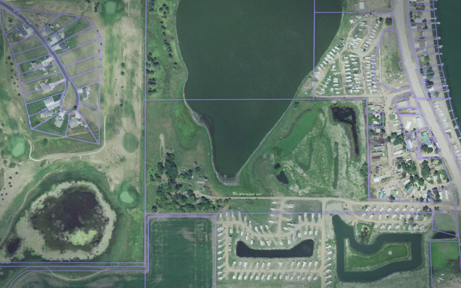 Parcel boundaries over aerial imagery of Hamlin County, South Dakota
