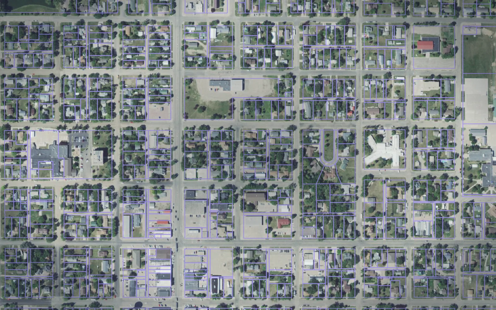 Parcel boundaries over aerial imagery of Hand County, South Dakota