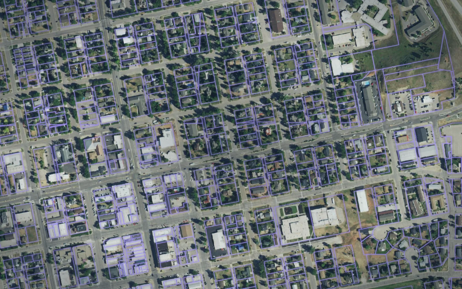 Parcel boundaries over aerial imagery of Lawrence County, South Dakota