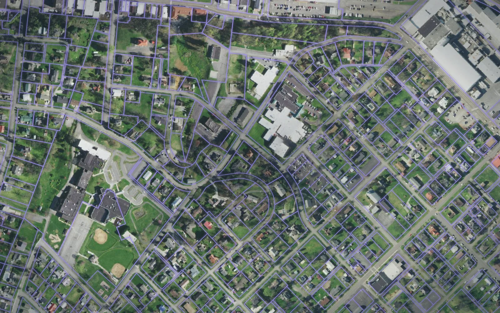 Parcel boundaries over aerial imagery of Cocke County, Tennessee