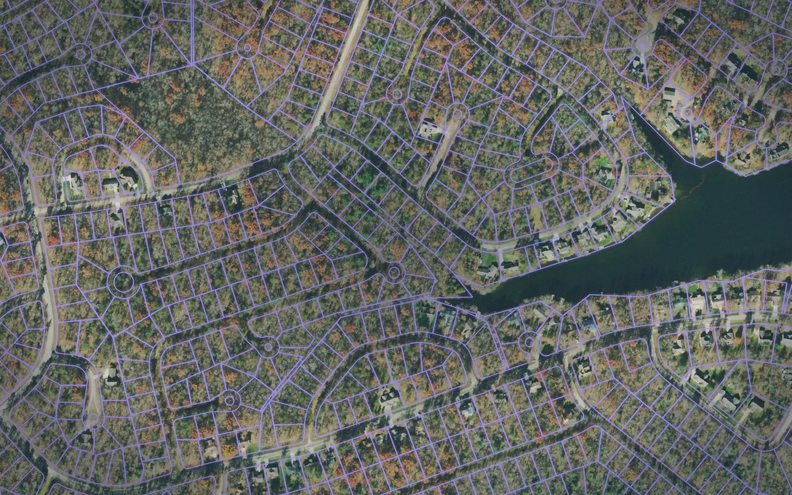 Parcel boundaries over aerial imagery of Cumberland County, Tennessee