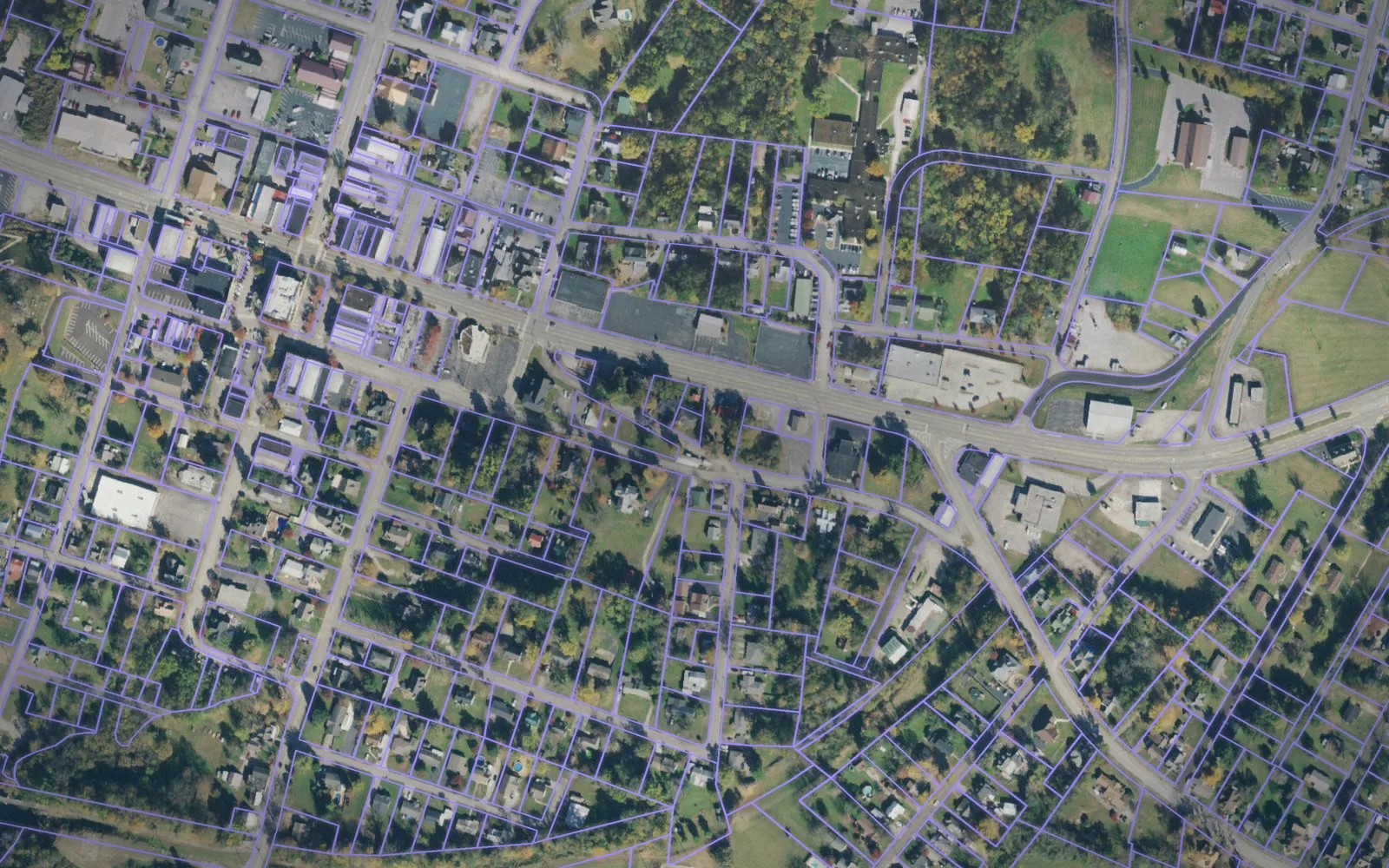 Parcel boundaries over aerial imagery of White County, Tennessee