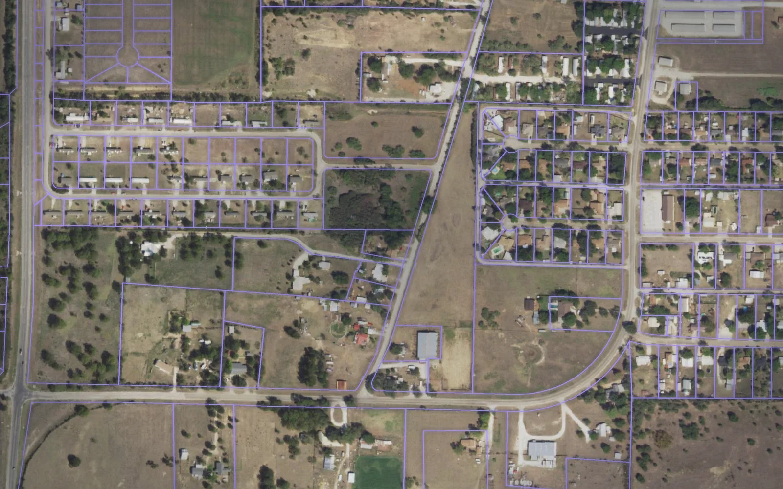 Parcel boundaries over aerial imagery of Callahan County, Texas