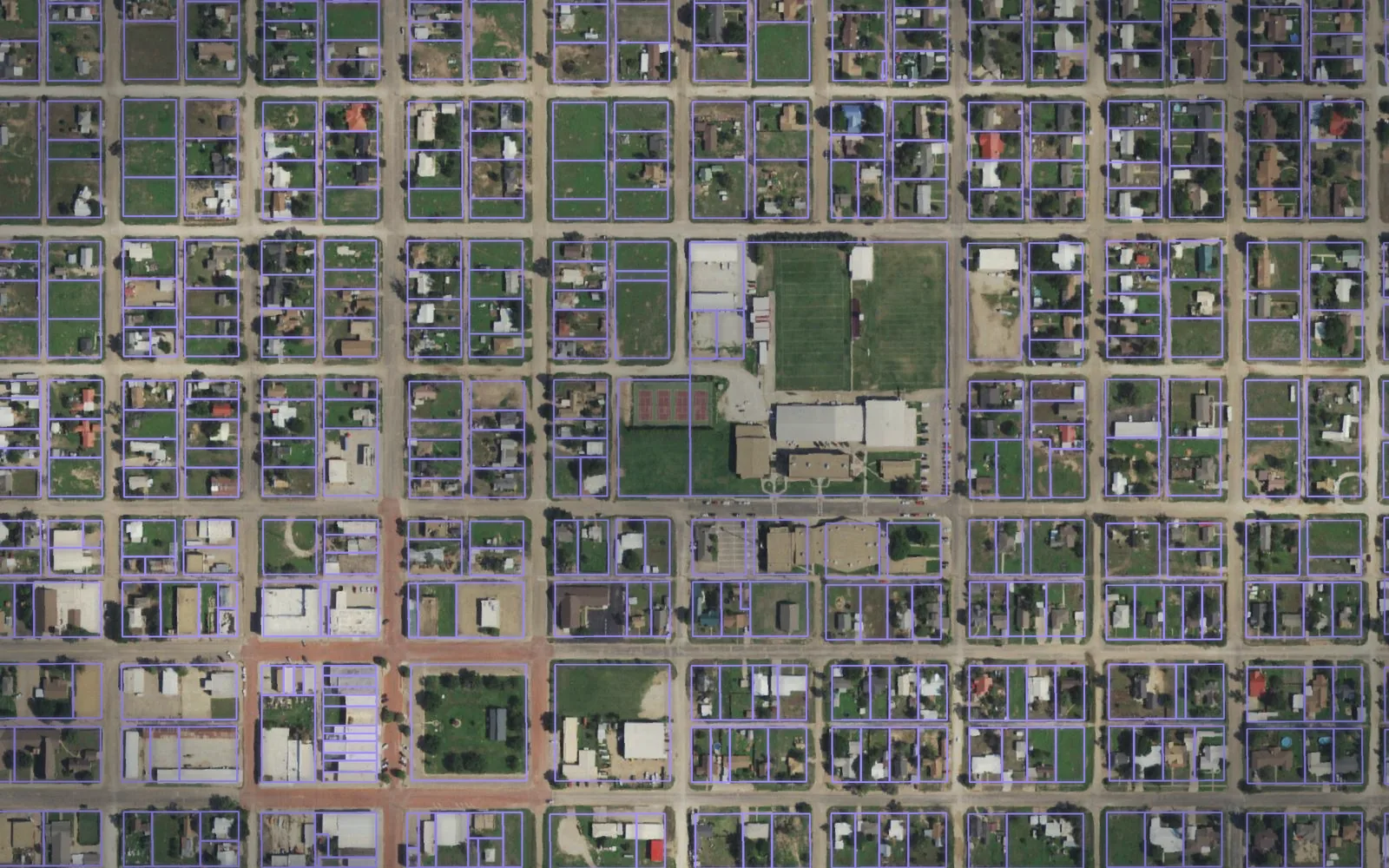 Parcel boundaries over aerial imagery of Crosby County, Texas