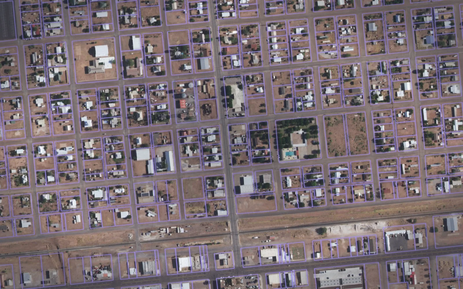 Parcel boundaries over aerial imagery of Culberson County, Texas