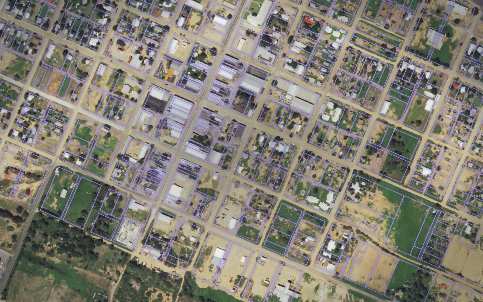 Parcel boundaries over aerial imagery of Dickens County, Texas