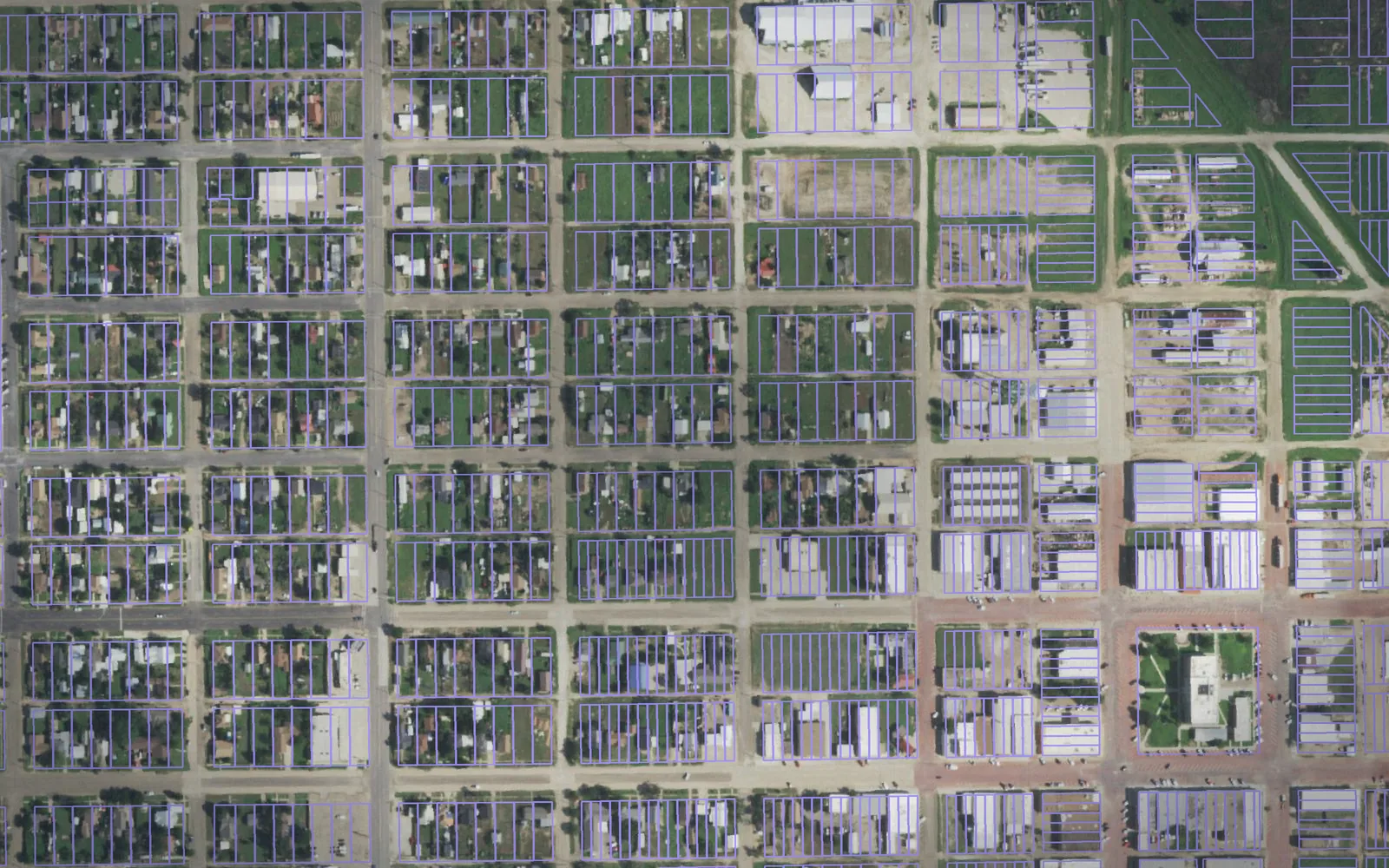 Parcel boundaries over aerial imagery of Floyd County, Texas