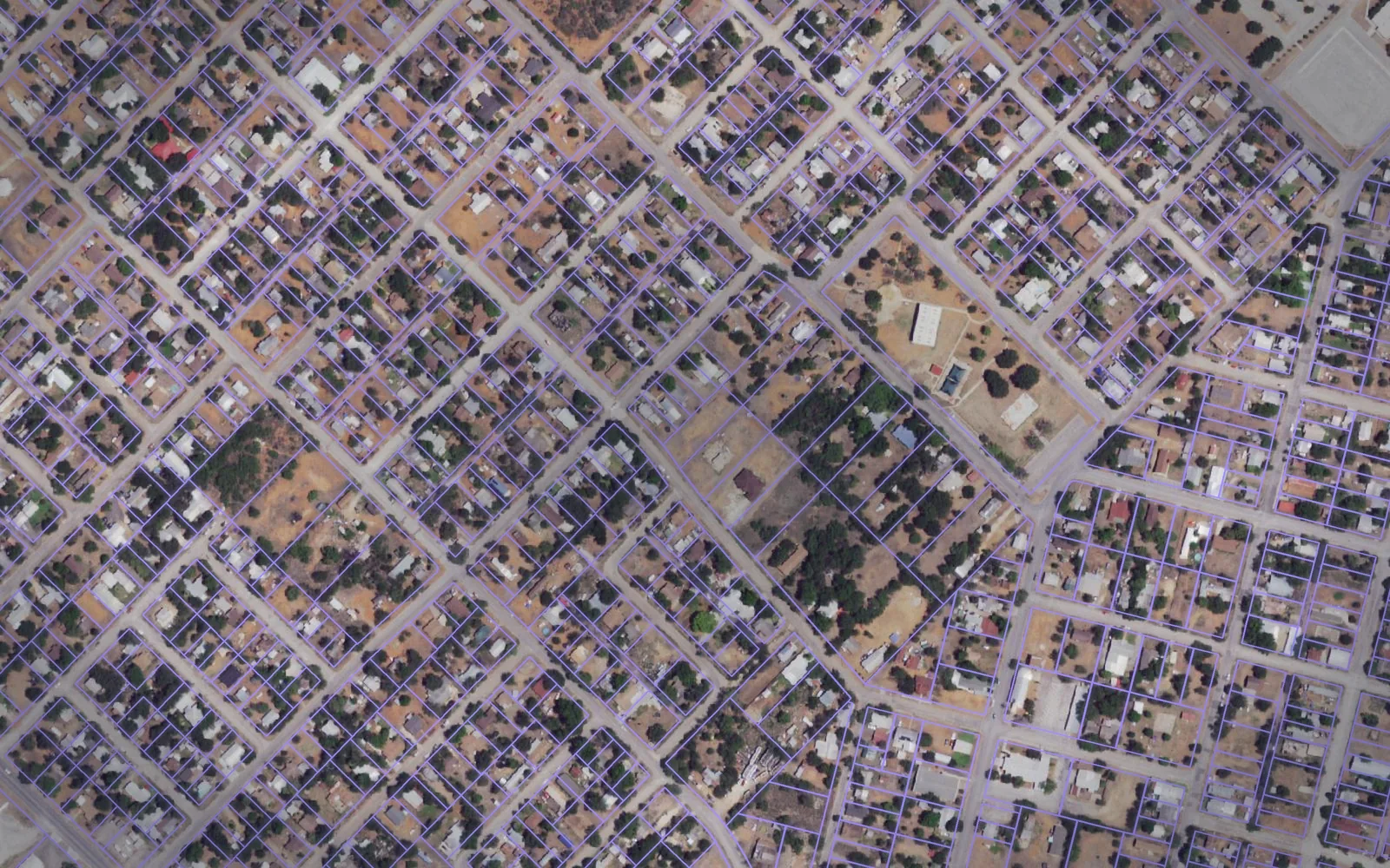 Parcel boundaries over aerial imagery of Frio County, Texas