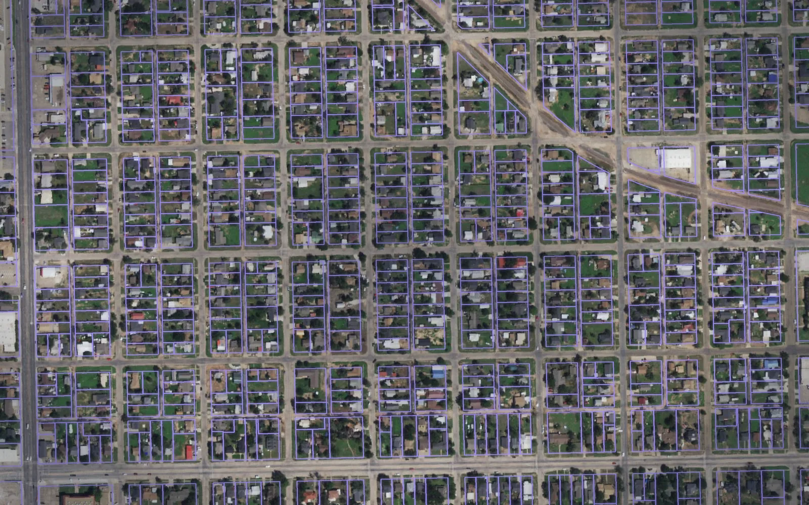 Parcel boundaries over aerial imagery of Hale County, Texas