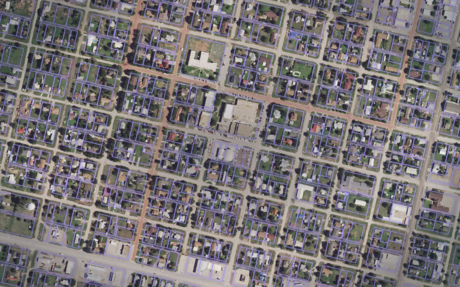 Parcel boundaries over aerial imagery of Hardeman County, Texas