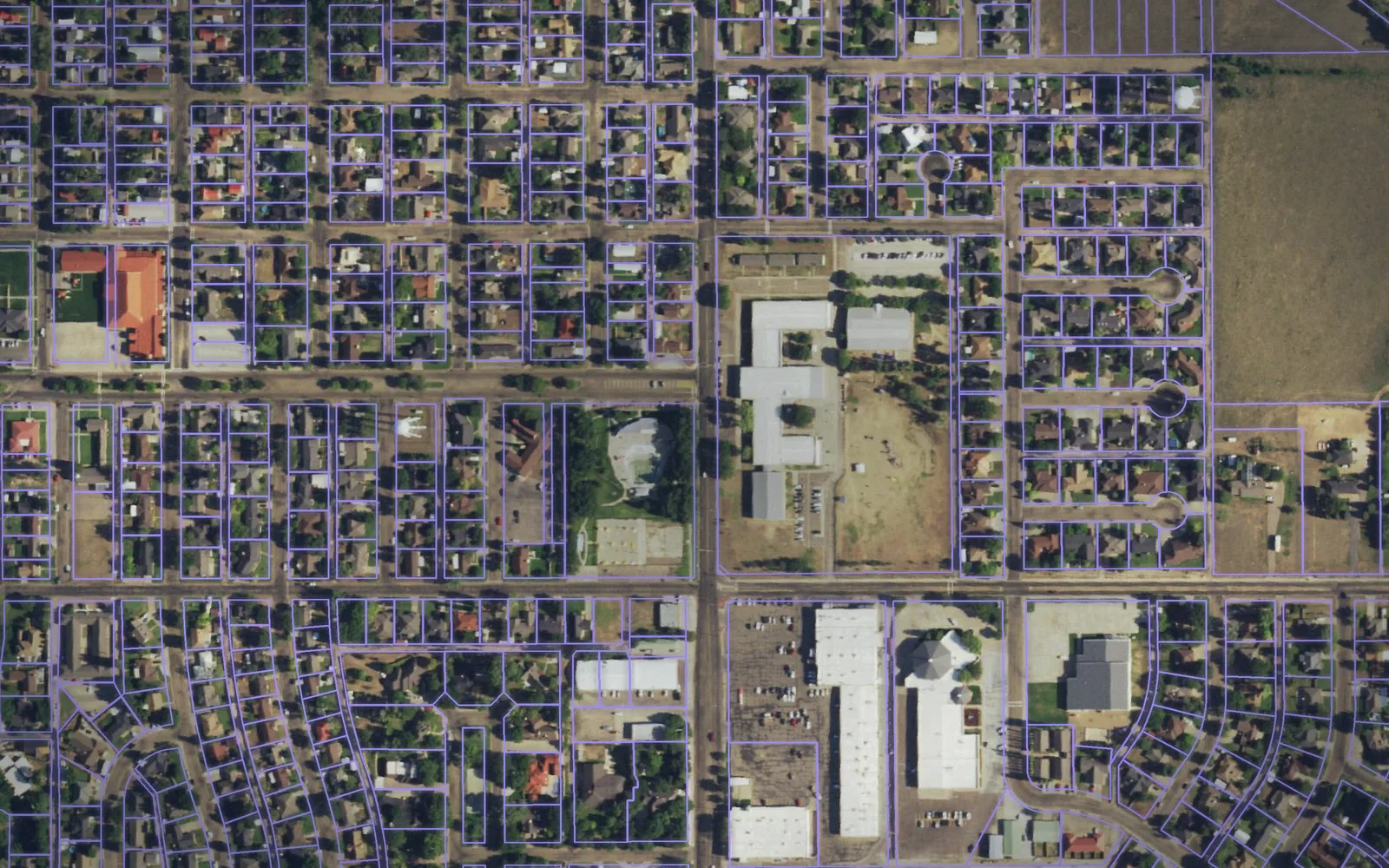 Parcel boundaries over aerial imagery of Hartley County, Texas