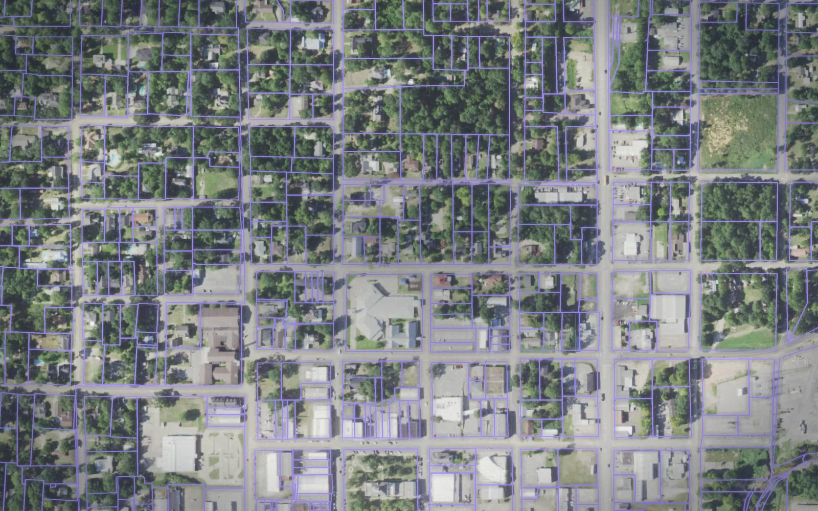 Parcel boundaries over aerial imagery of Jasper County, Texas