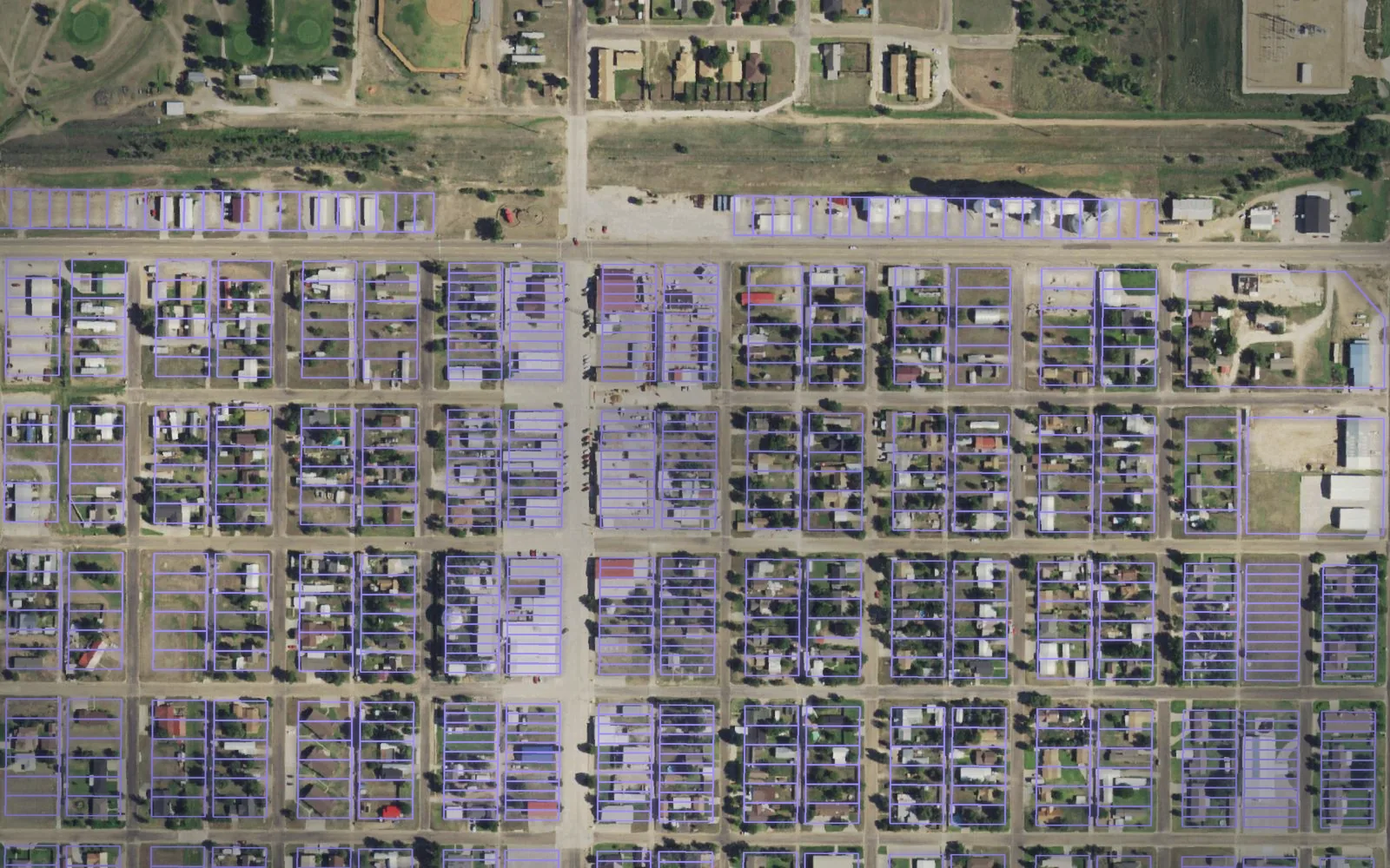 Parcel boundaries over aerial imagery of Lipscomb County, Texas