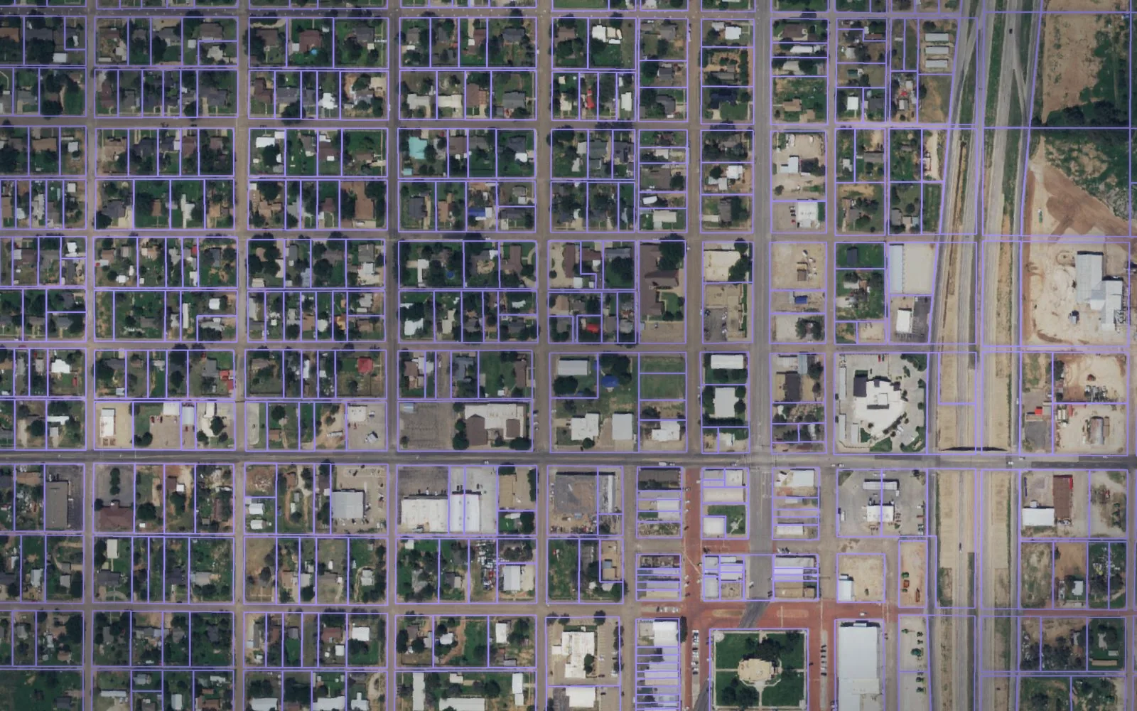 Parcel boundaries over aerial imagery of Lynn County, Texas