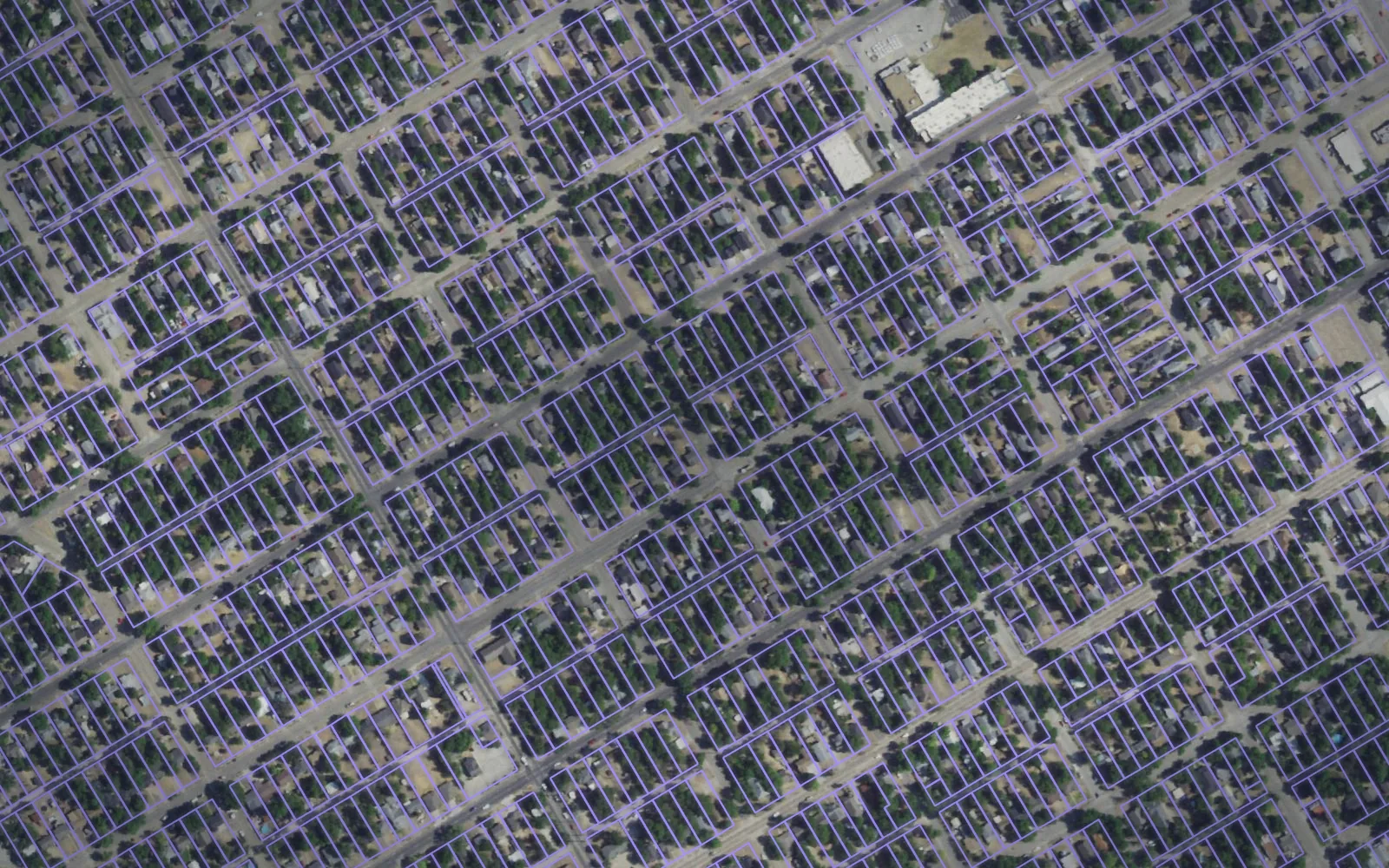 Parcel boundaries over aerial imagery of McLennan County, Texas