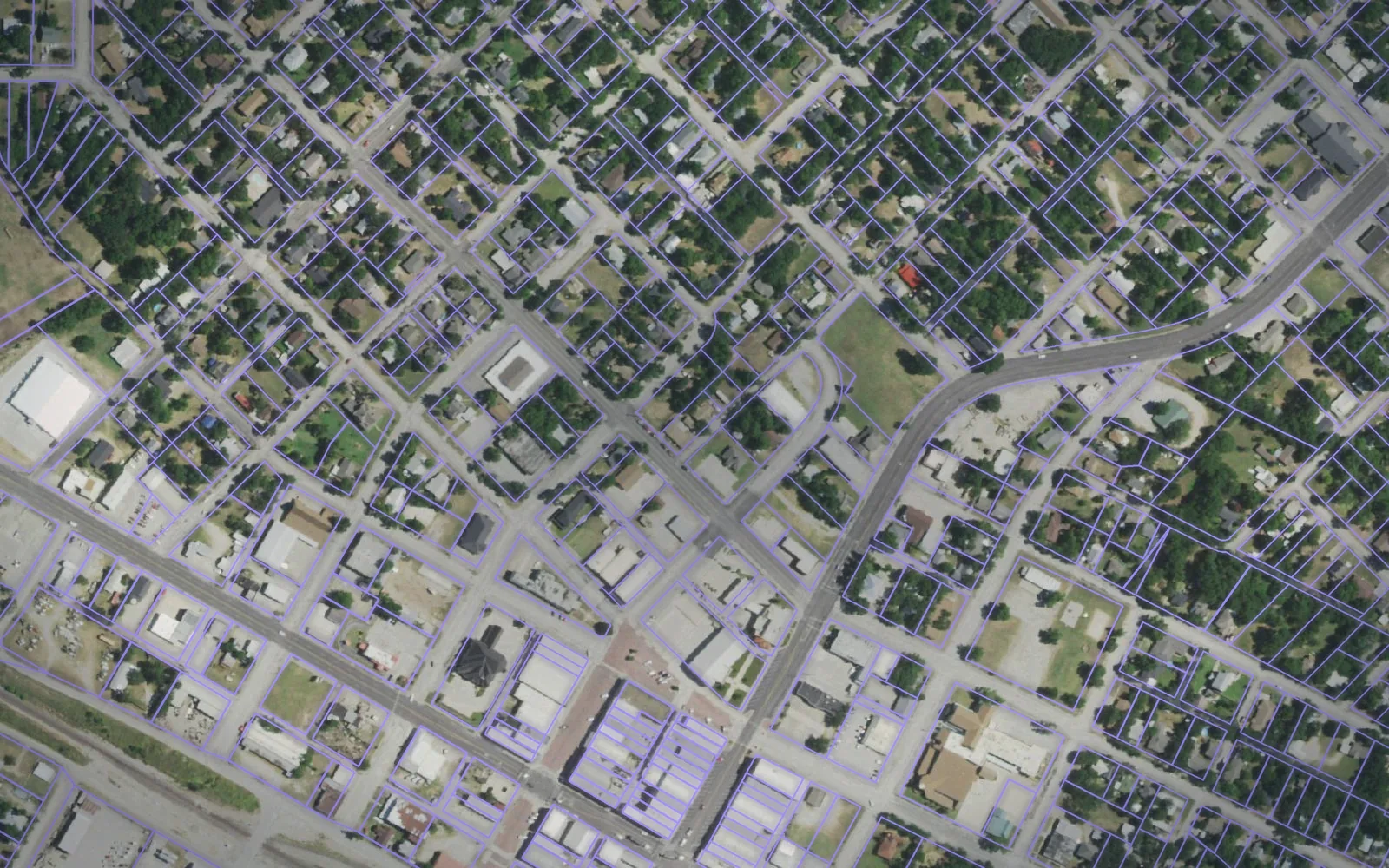Parcel boundaries over aerial imagery of Montague County, Texas